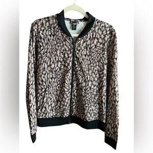 Skechers Abstract Black and Cream Bomber Jacket